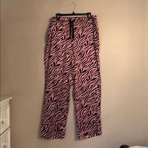 Victoria Secret Satin Pink Zebra Sleep Pants